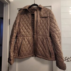 Burberry Brit, women's size M, brown quilted jacket with removable hood